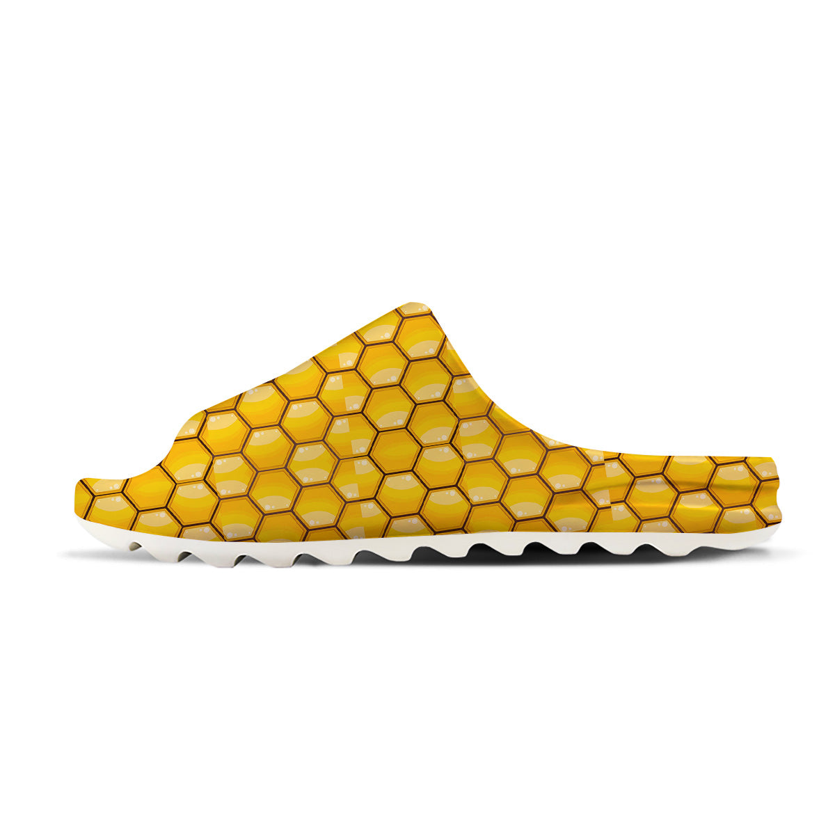 Yellow Honeycomb Print Pattern Sandals