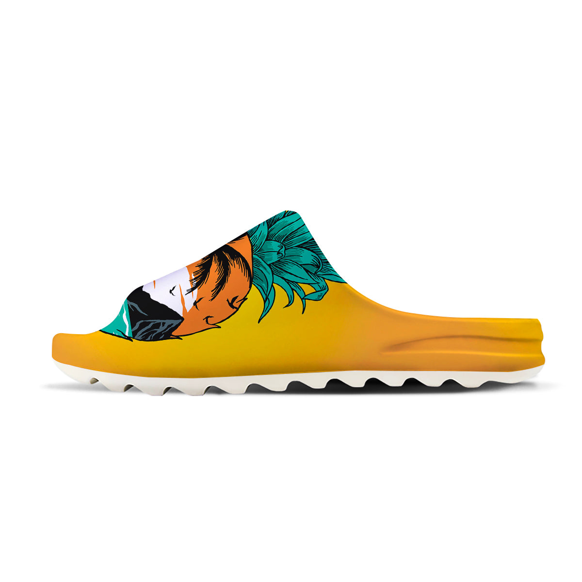 Yellow Pineapple Aloha Tropical Island Print Sandals-grizzshop