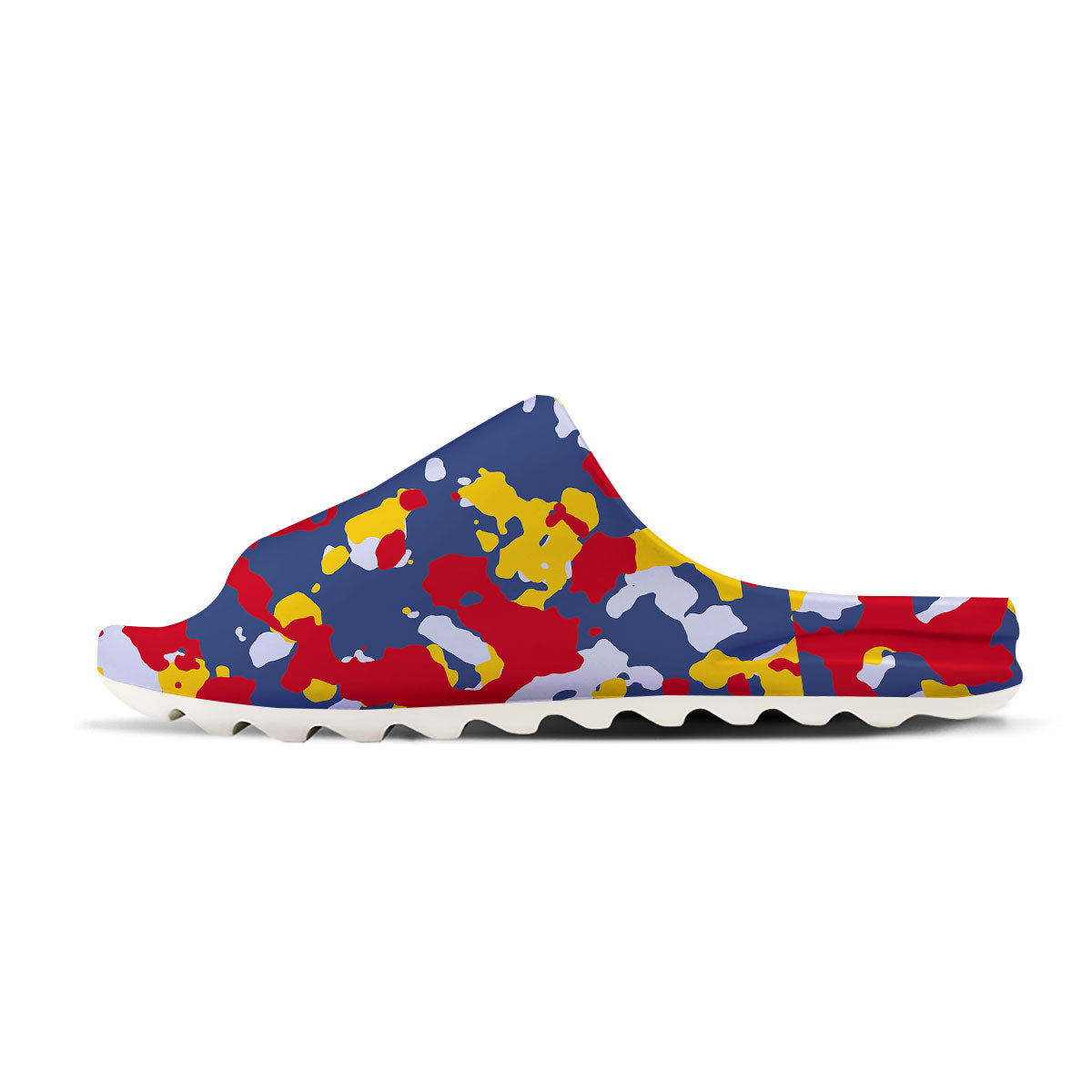 Yellow Red And Blue Camouflage Print Sandals-grizzshop