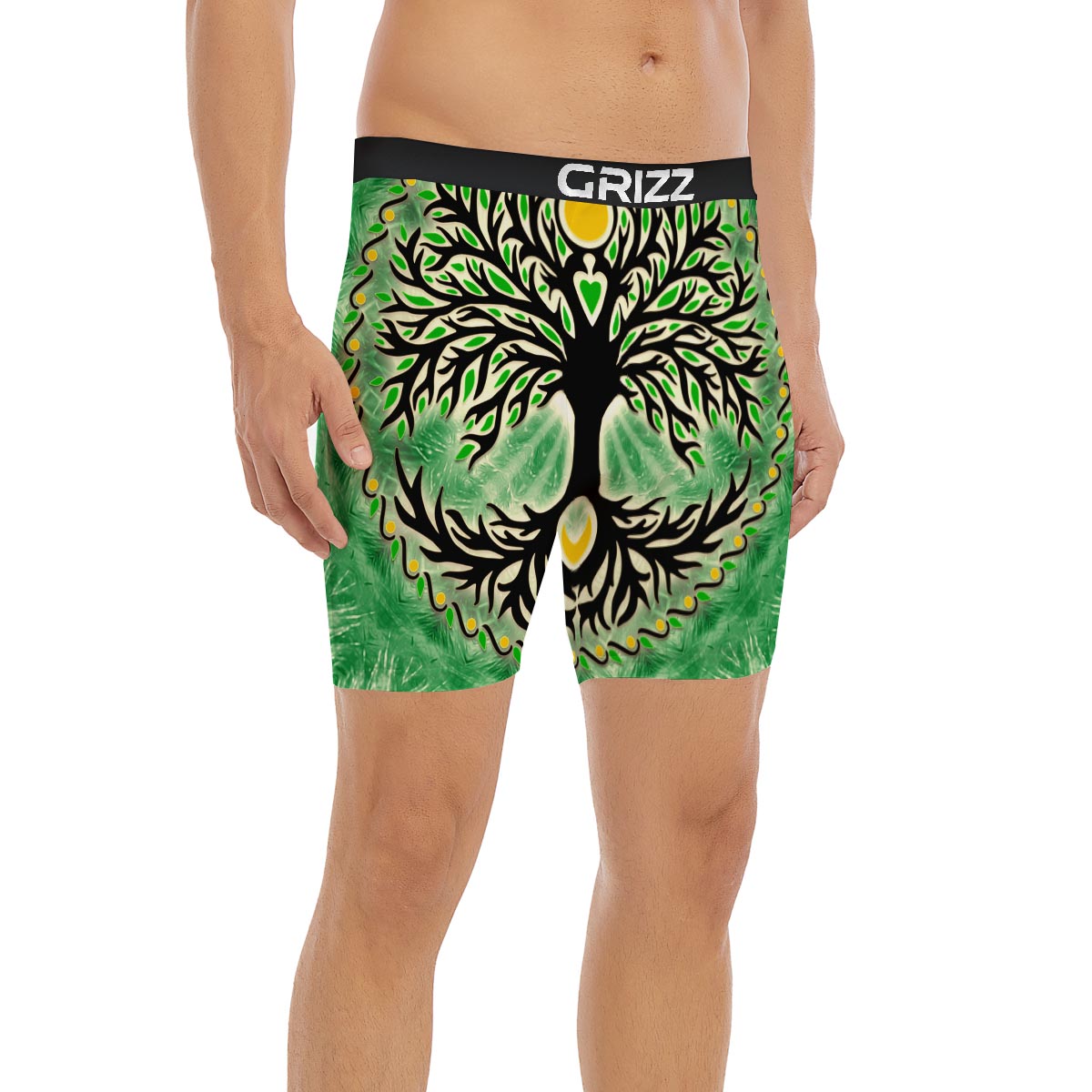 Yggdrasil Moon And Sun Print Boxer Briefs-grizzshop