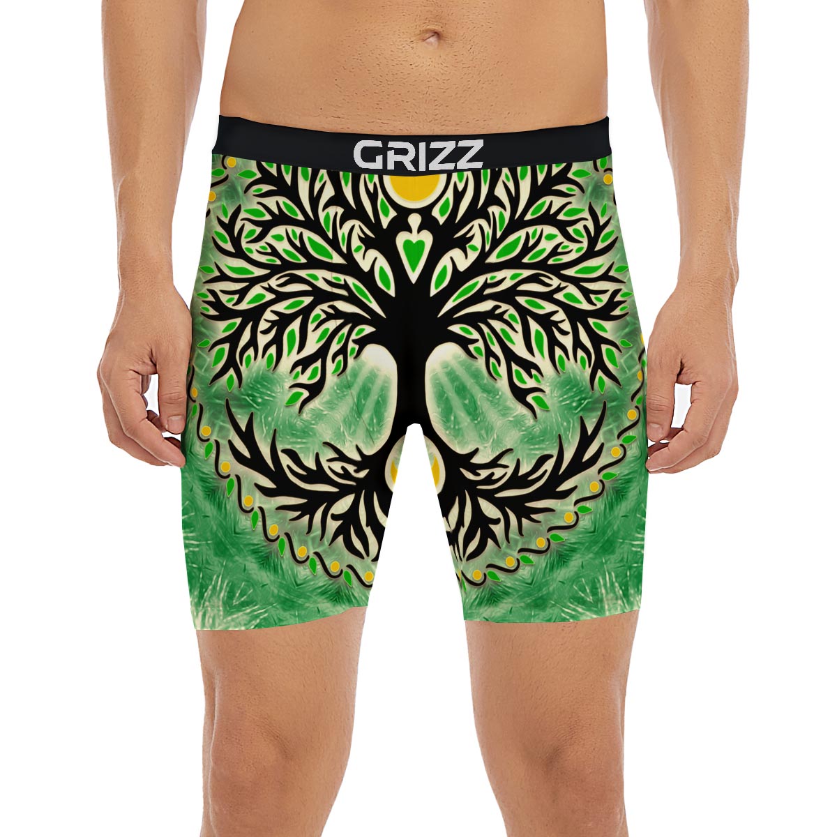 Yggdrasil Moon And Sun Print Boxer Briefs-grizzshop