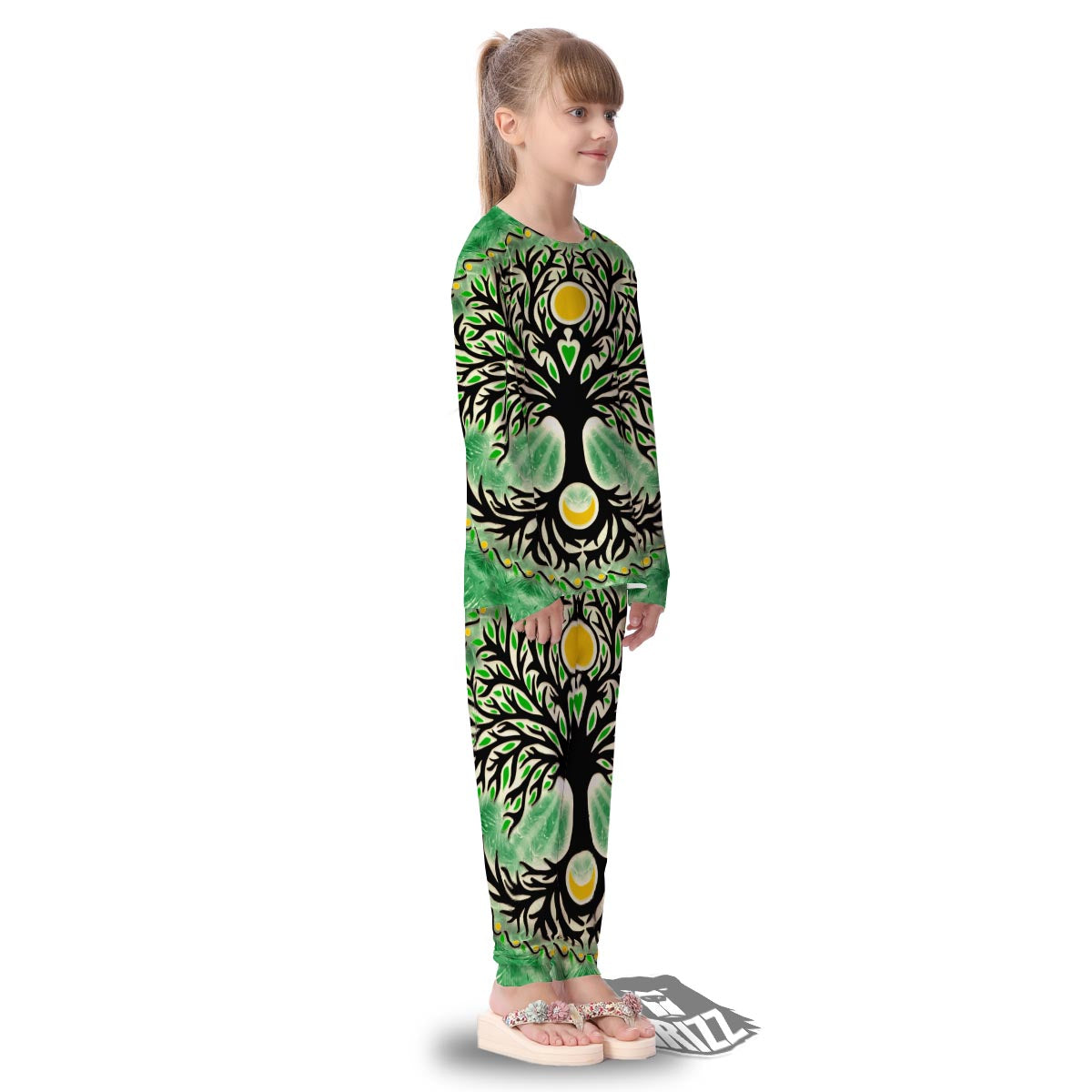 Yggdrasil Moon And Sun Print Kid's Pajamas-grizzshop