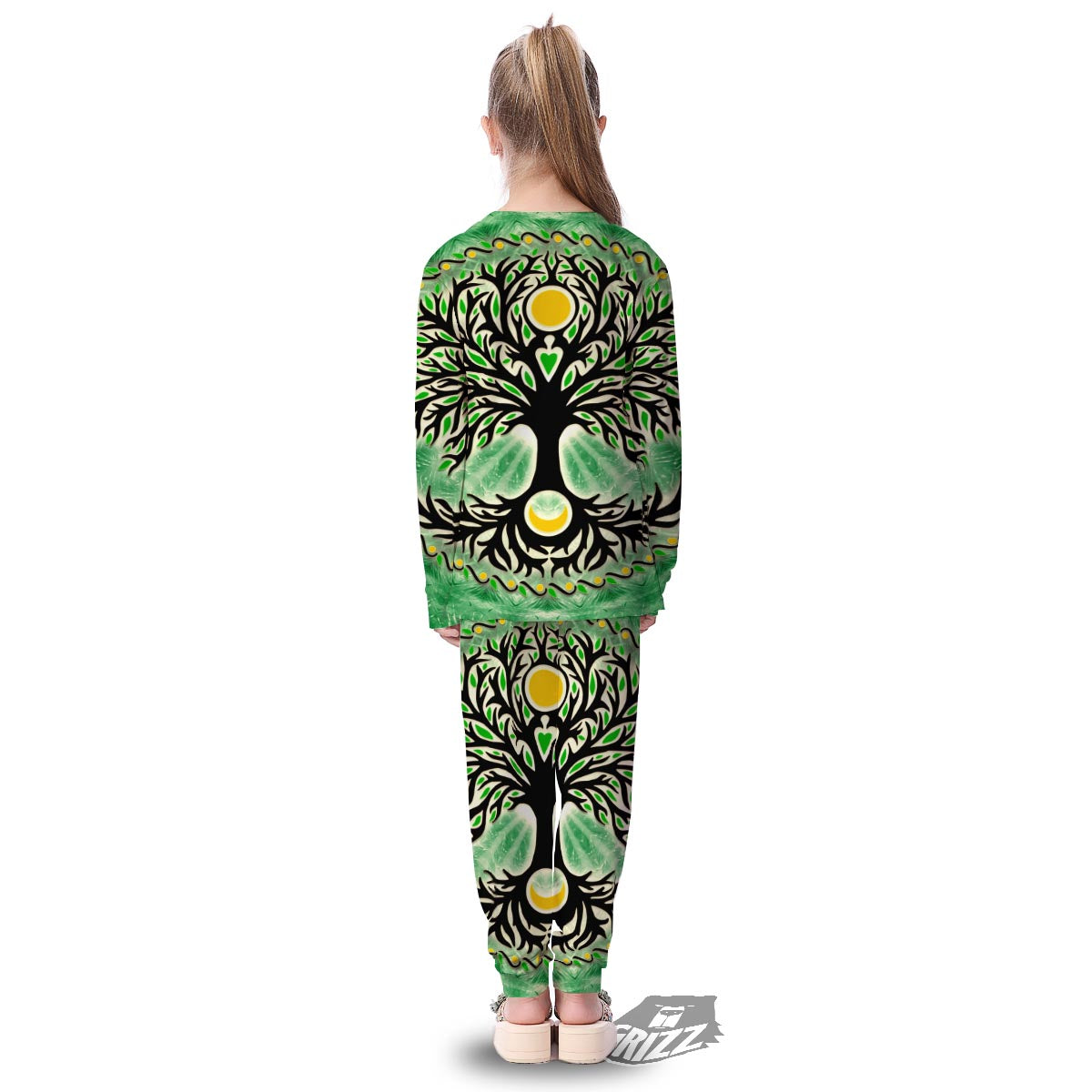 Yggdrasil Moon And Sun Print Kid's Pajamas-grizzshop