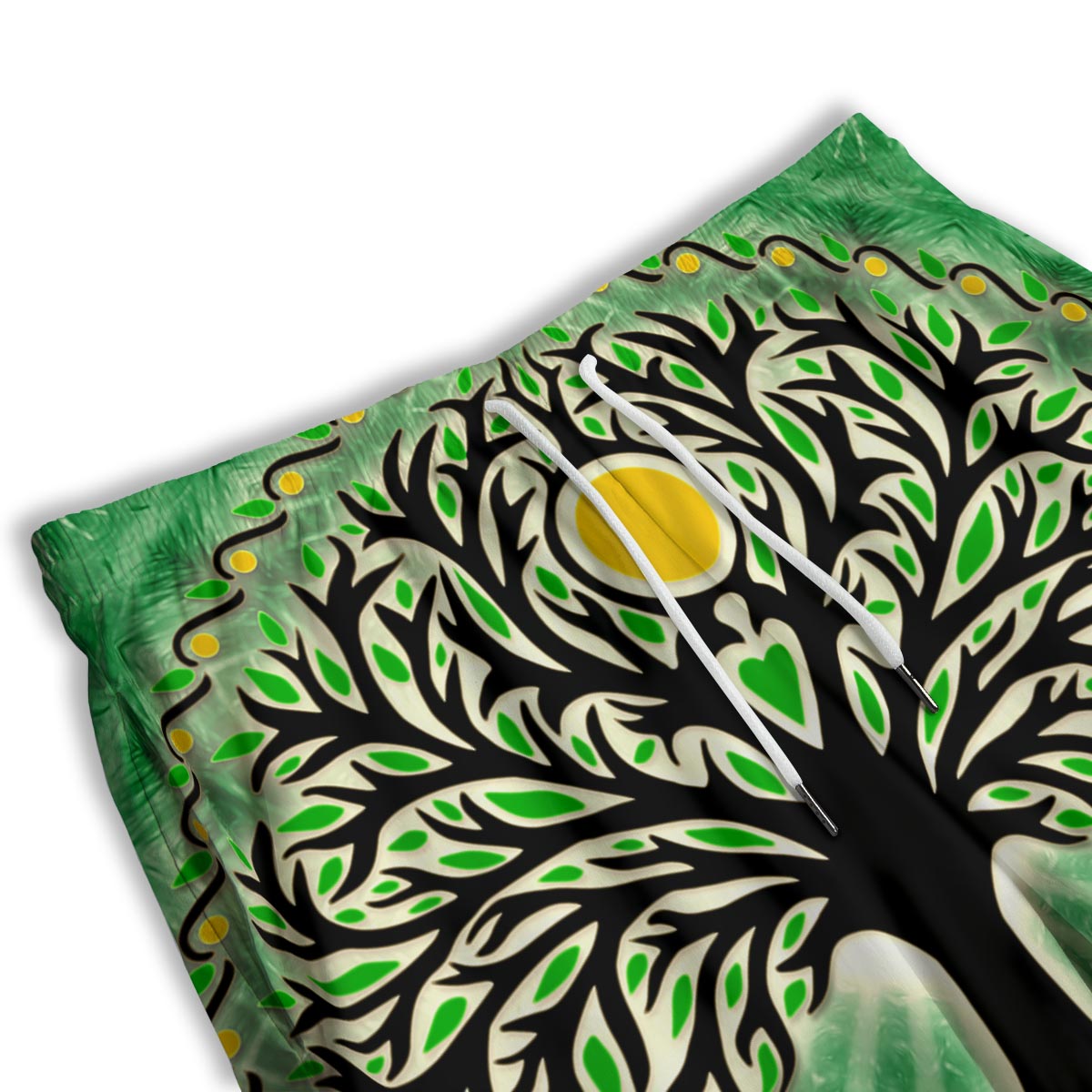Yggdrasil Moon And Sun Print Men's Athletic Shorts