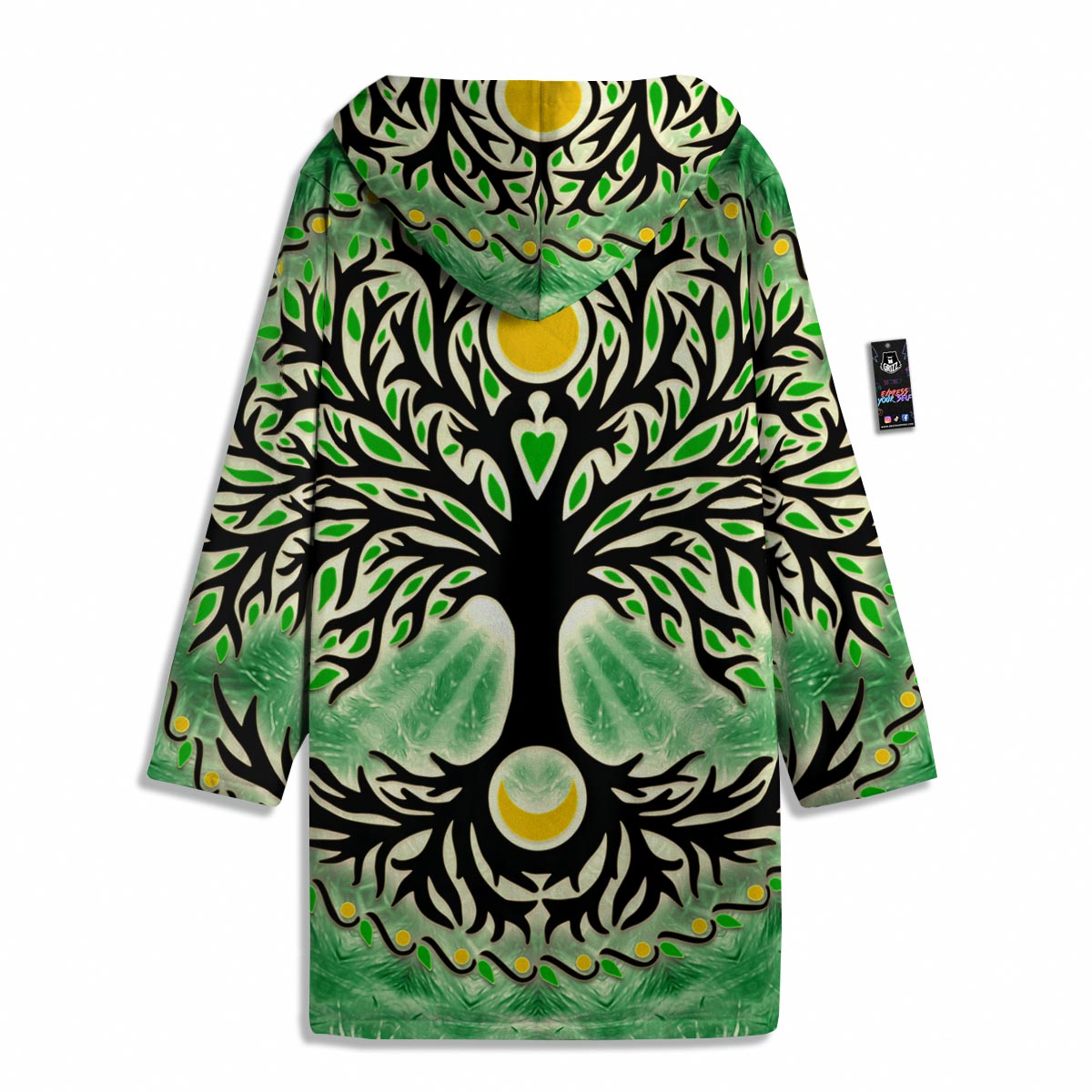 Yggdrasil Moon And Sun Print Men's Windbreaker Jacket-grizzshop