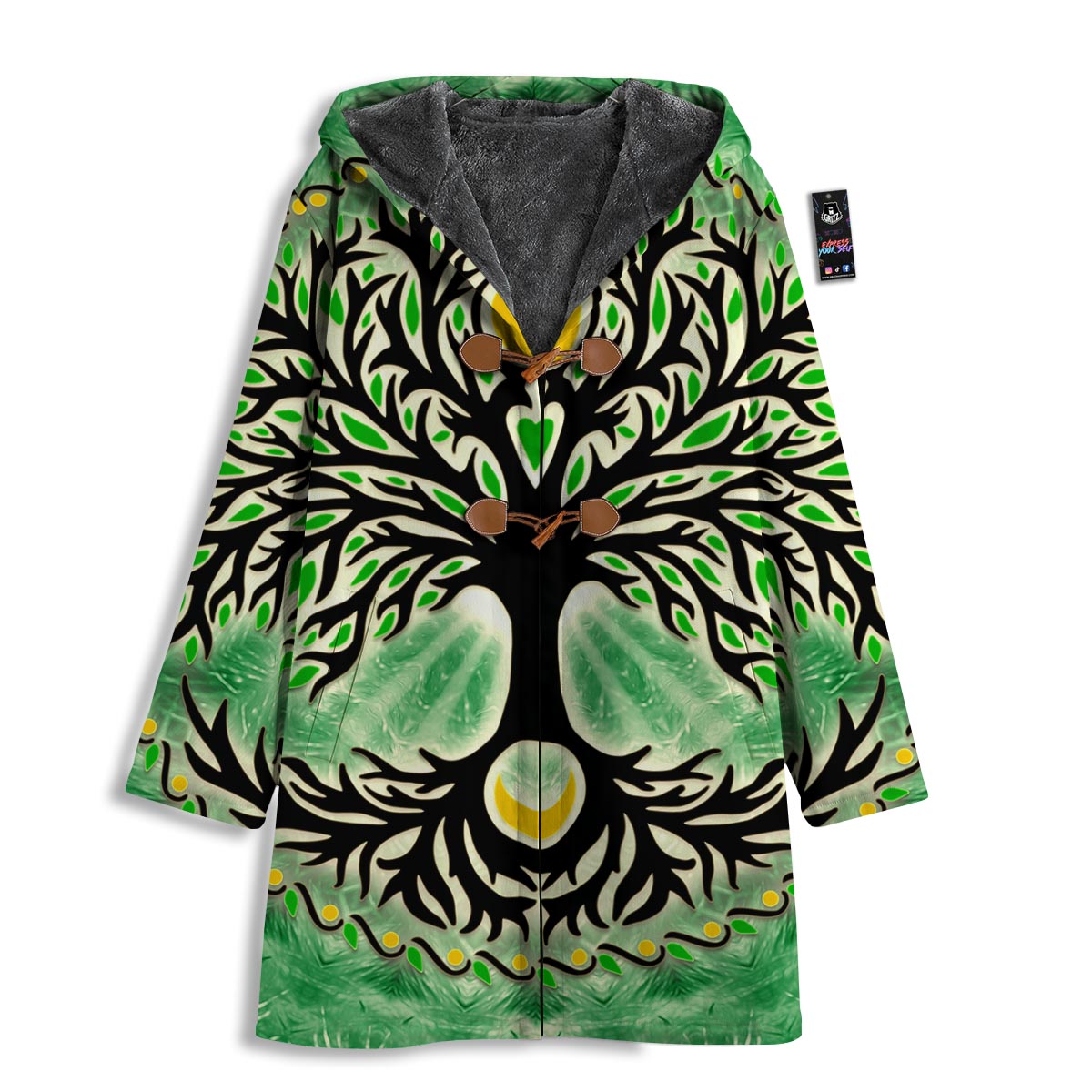Yggdrasil Moon And Sun Print Men's Windbreaker Jacket-grizzshop