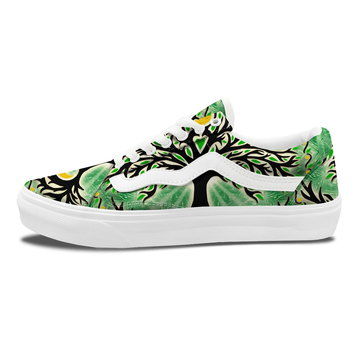 Yggdrasil Moon And Sun Print Skate Shoes-grizzshop