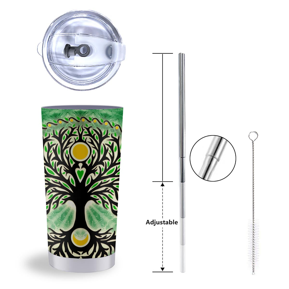 Yggdrasil Moon And Sun Print Tumbler-grizzshop