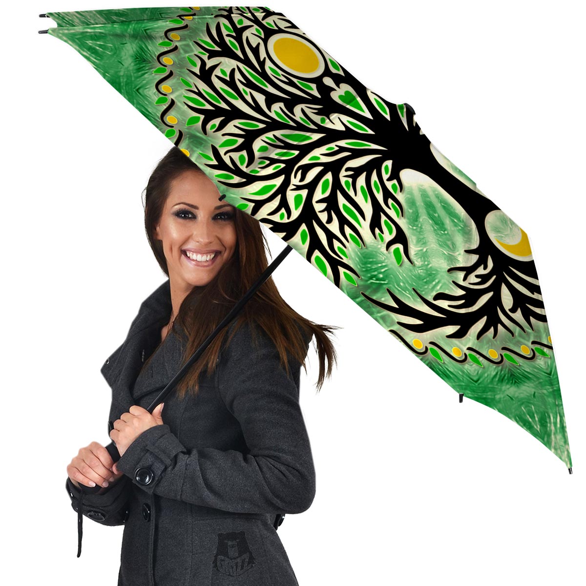 Yggdrasil Moon And Sun Print Umbrella-grizzshop