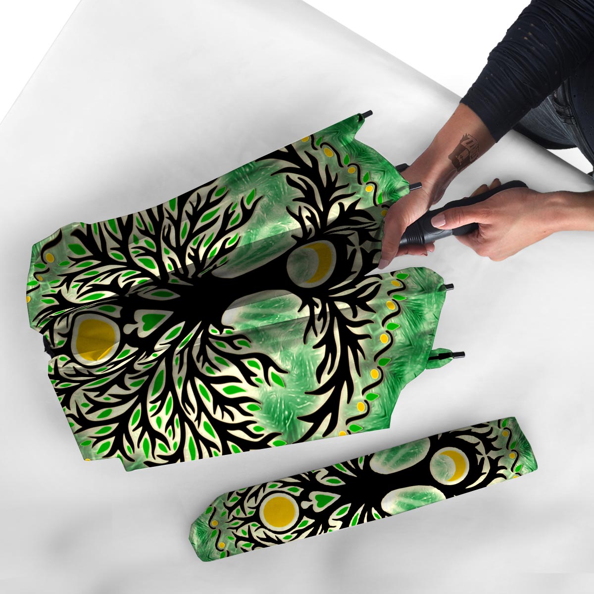 Yggdrasil Moon And Sun Print Umbrella-grizzshop