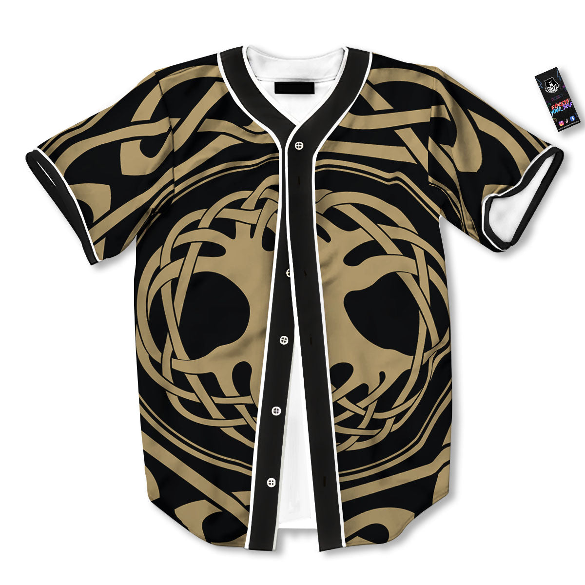 Yggdrasil Scandinavian Print Baseball Jersey-grizzshop