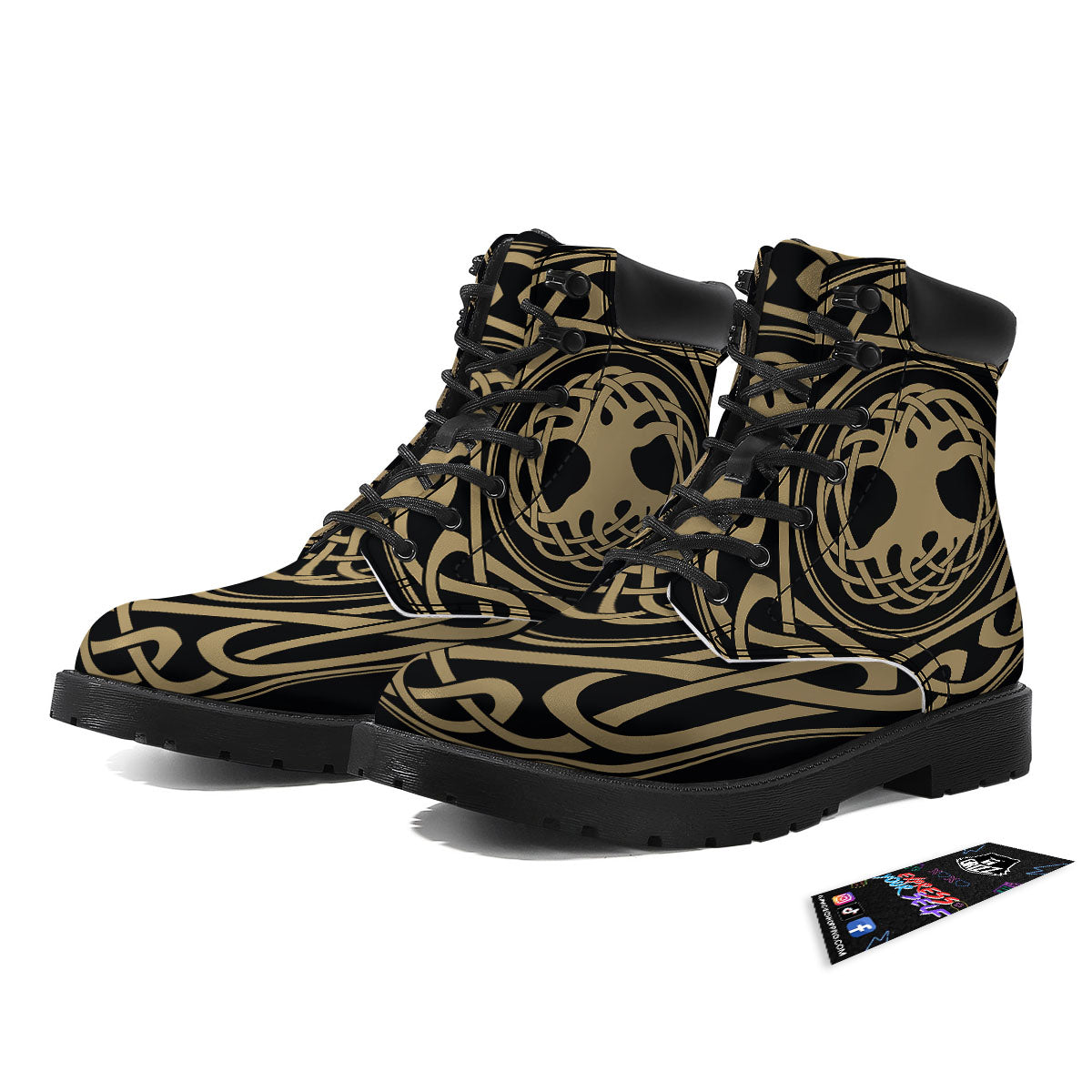 Yggdrasil Scandinavian Print Boots-grizzshop