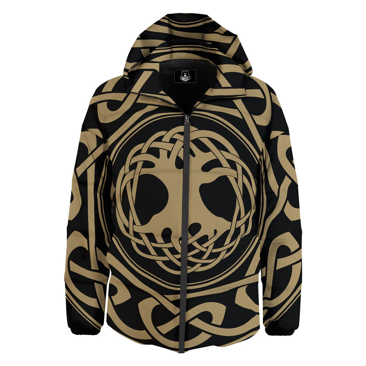 Yggdrasil Scandinavian Print Down Jacket-grizzshop