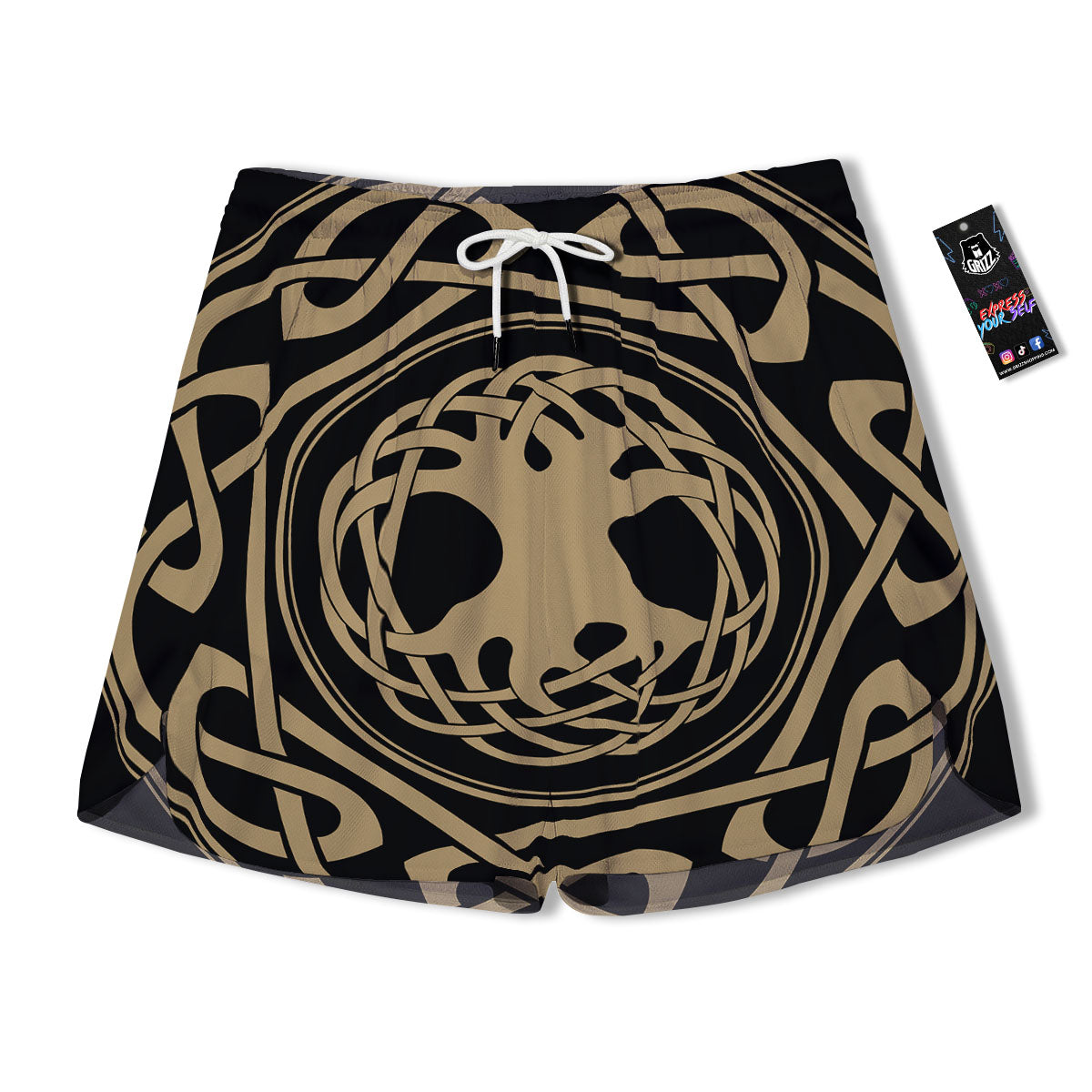 Yggdrasil Scandinavian Print Men's Running Shorts-grizzshop