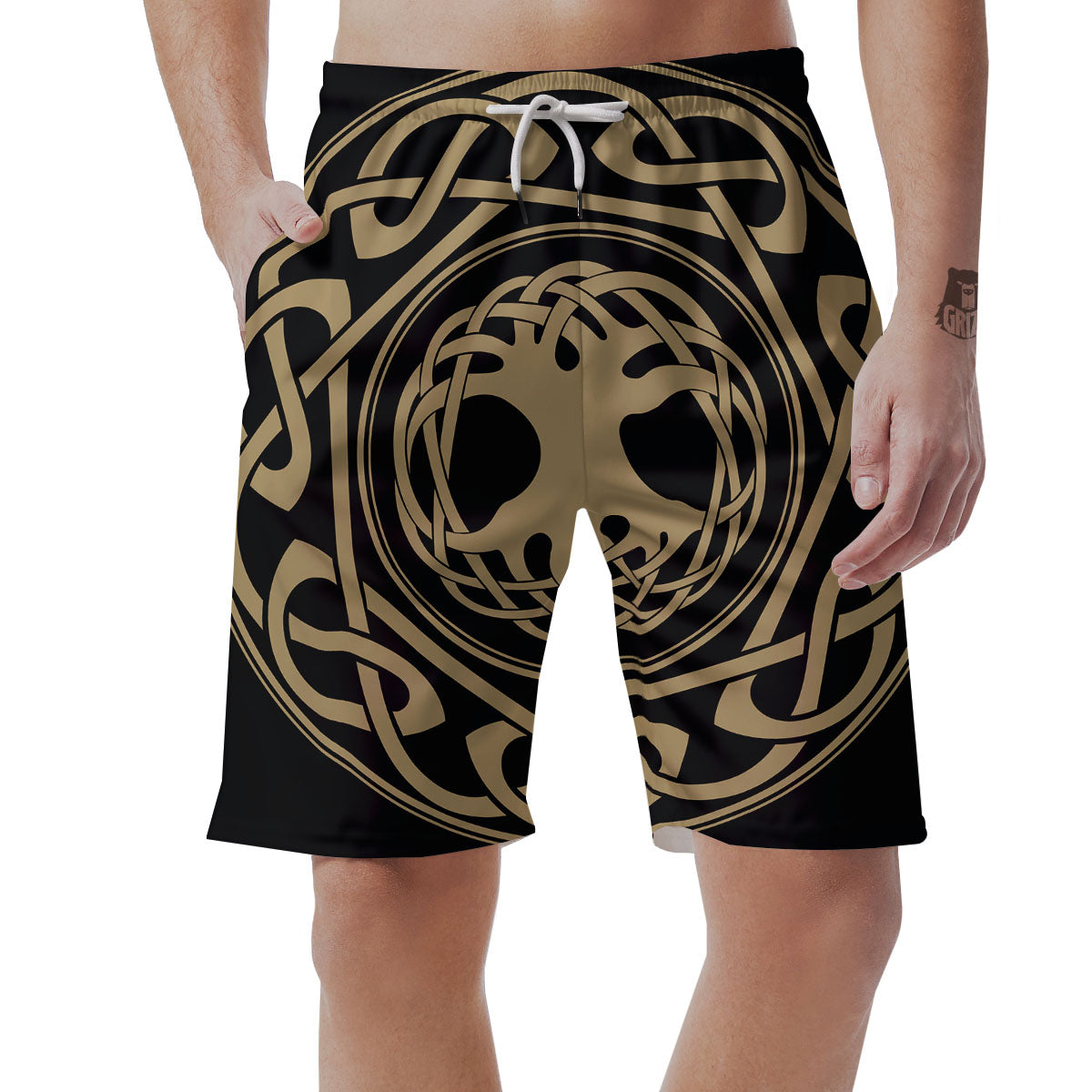 Yggdrasil Scandinavian Print Men's Shorts-grizzshop