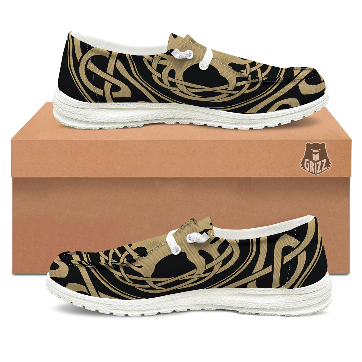 Yggdrasil Scandinavian Print White Loafers-grizzshop