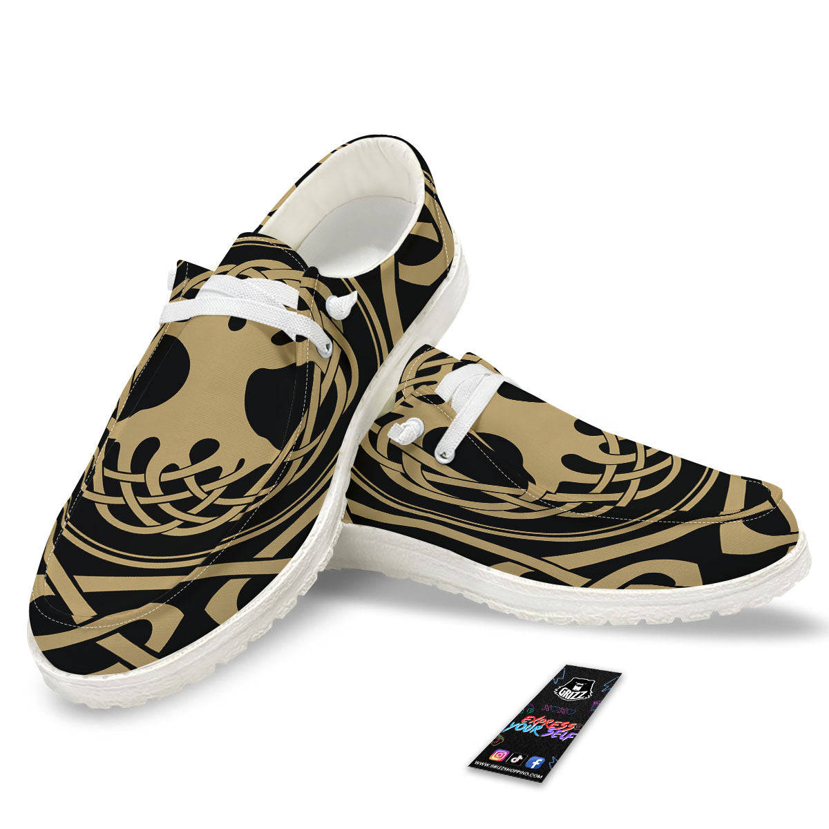 Yggdrasil Scandinavian Print White Loafers-grizzshop