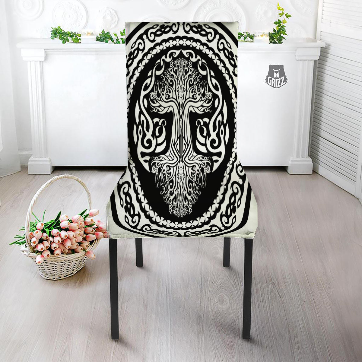 Yggdrasil Tree Ancient Print Dining Chair Slipcover-grizzshop