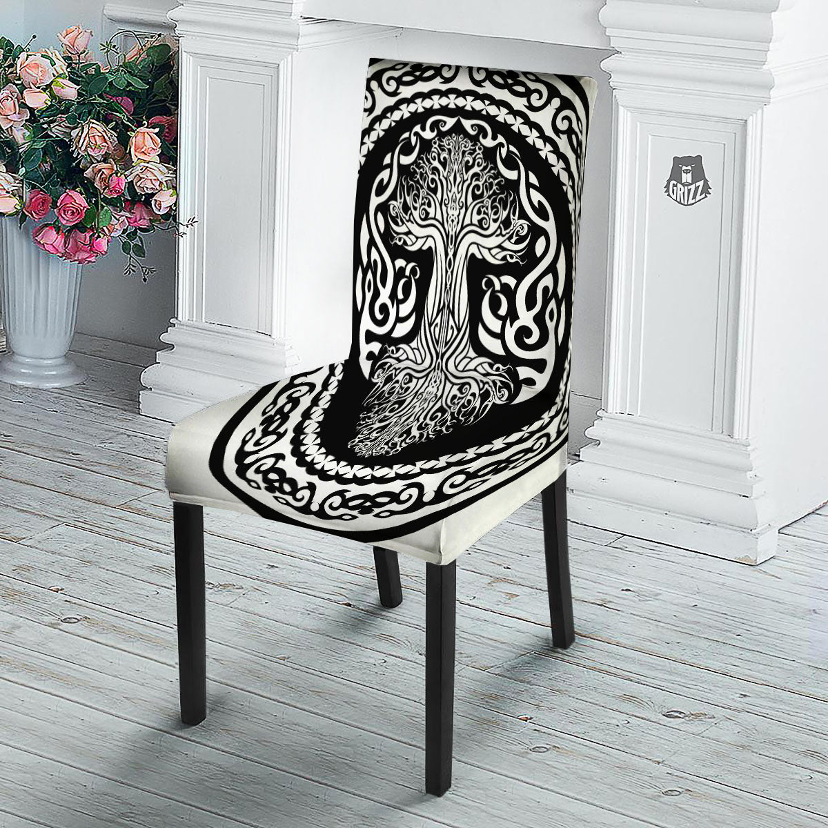 Yggdrasil Tree Ancient Print Dining Chair Slipcover-grizzshop