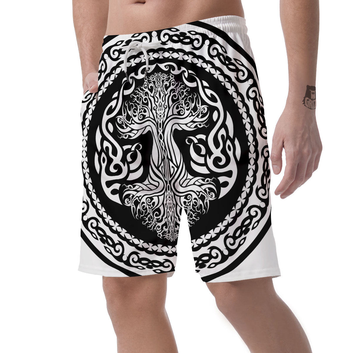 Yggdrasil Tree Ancient Print Men's Shorts-grizzshop