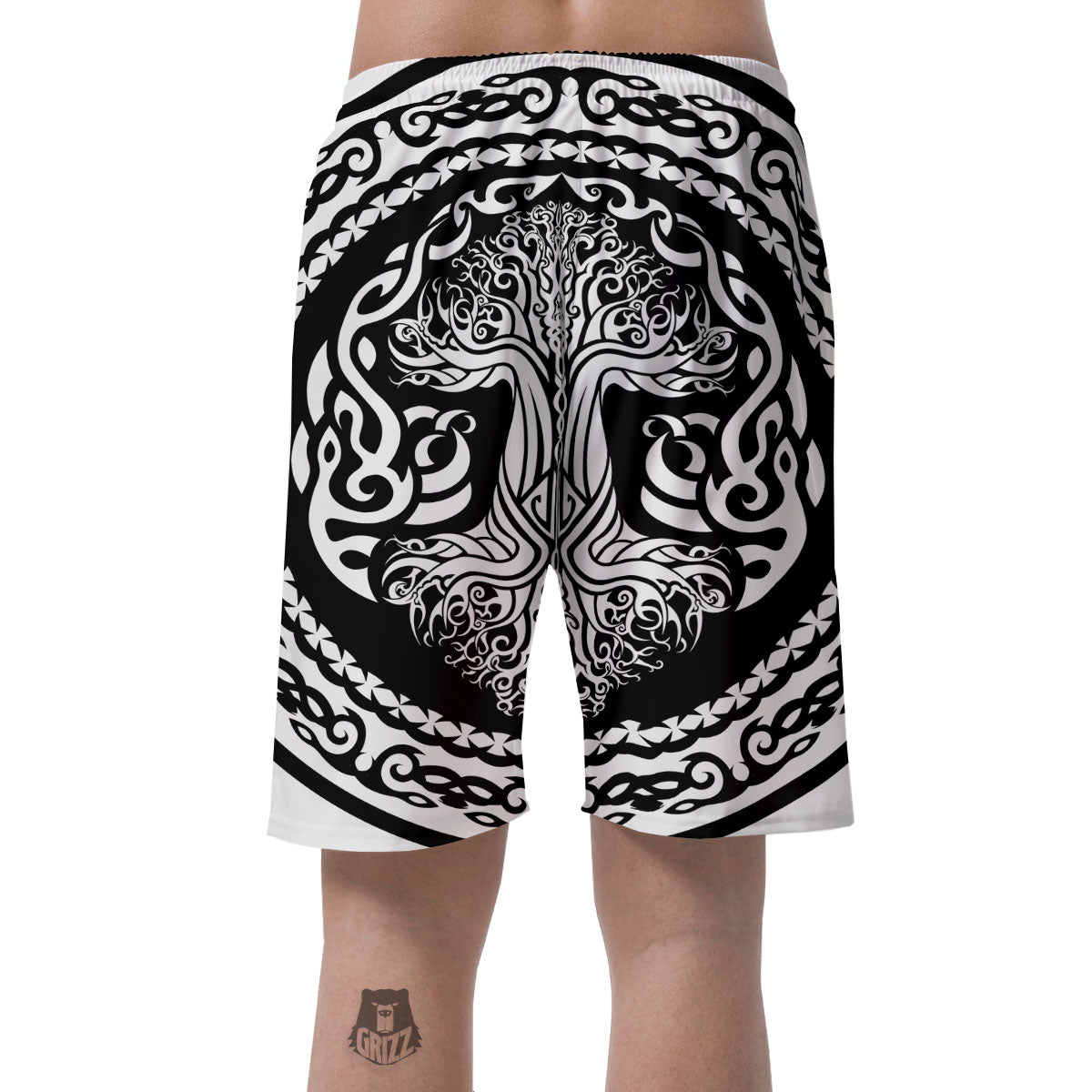 Yggdrasil Tree Ancient Print Men's Shorts-grizzshop