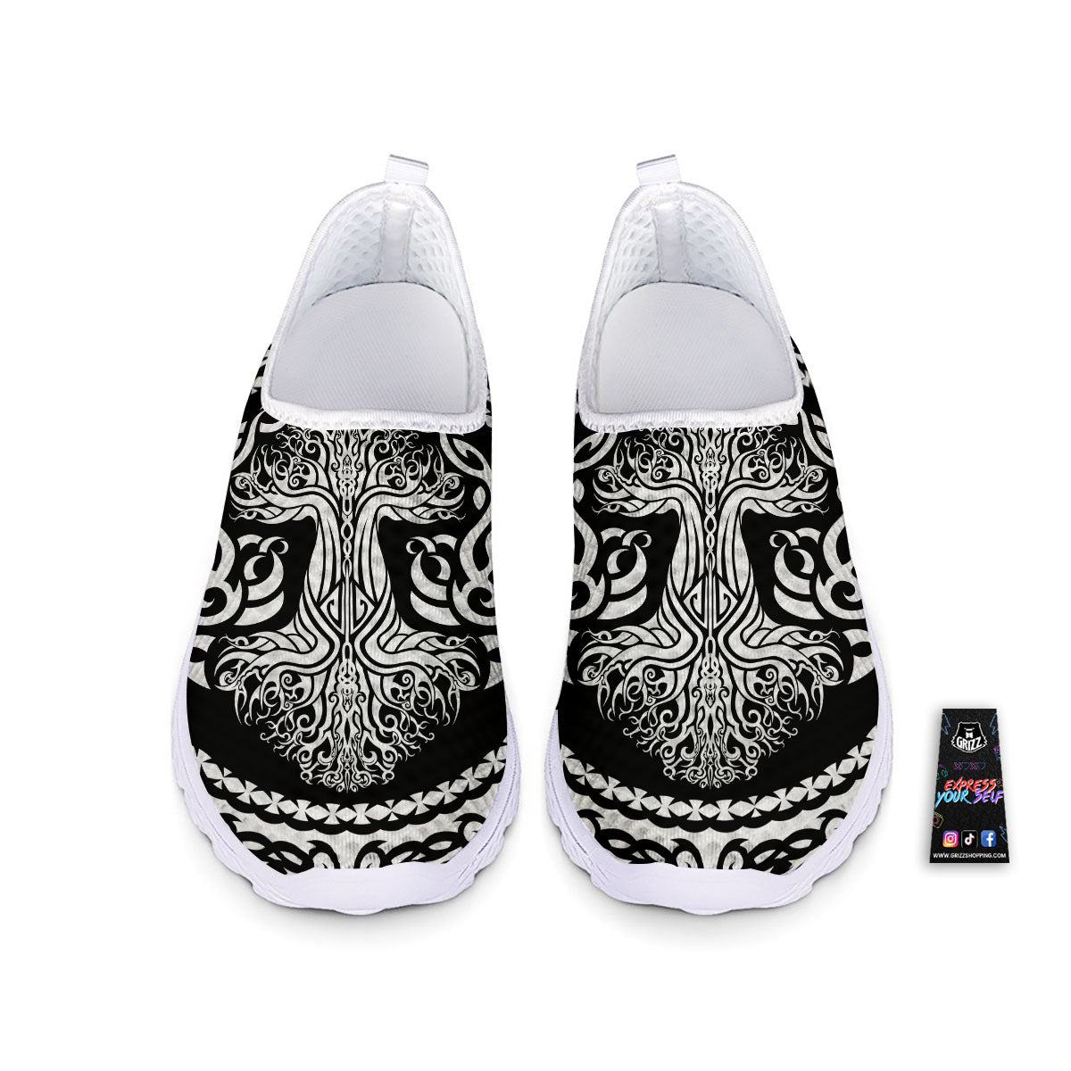 Yggdrasil Tree Ancient Print Nurse Shoes-grizzshop