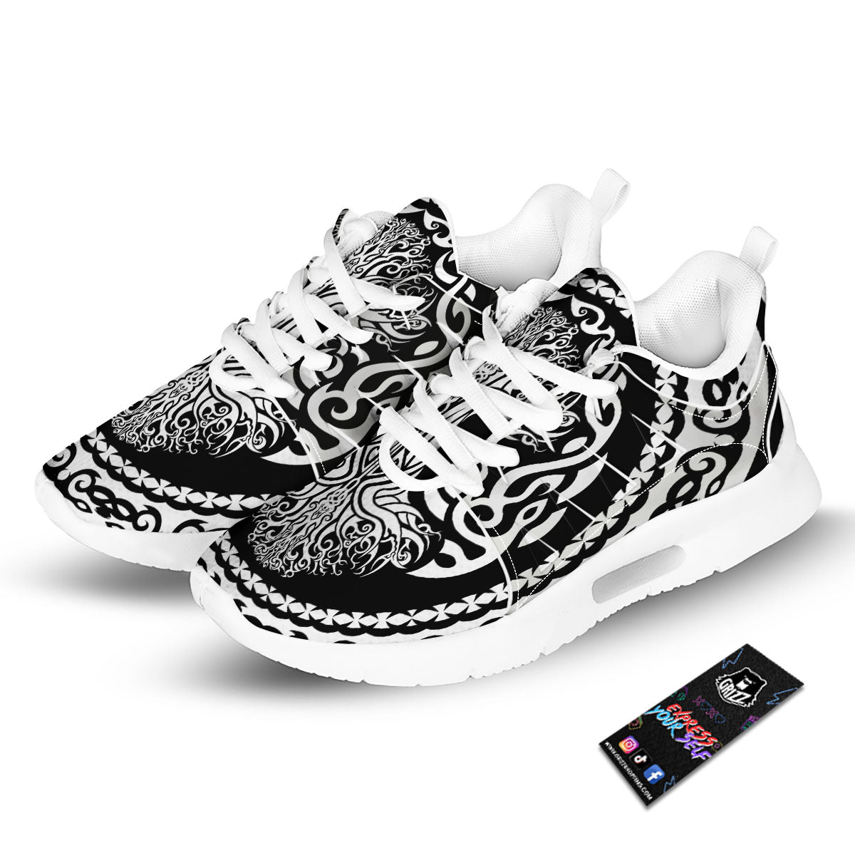 Yggdrasil Tree Ancient Print Tennis Shoes-grizzshop