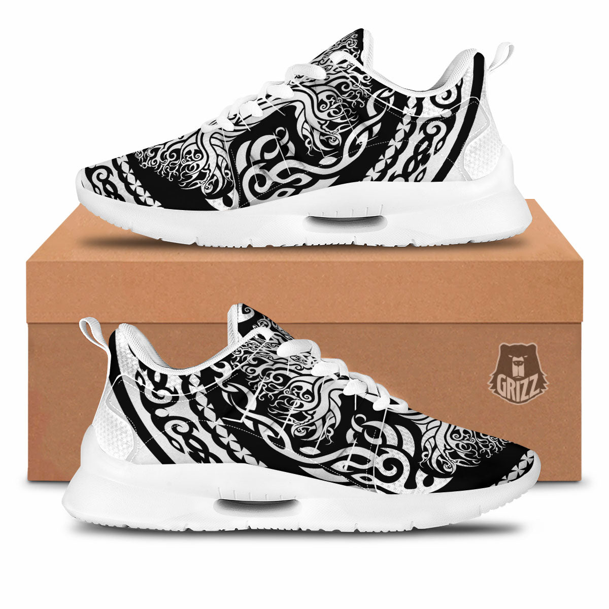 Yggdrasil Tree Ancient Print Tennis Shoes-grizzshop