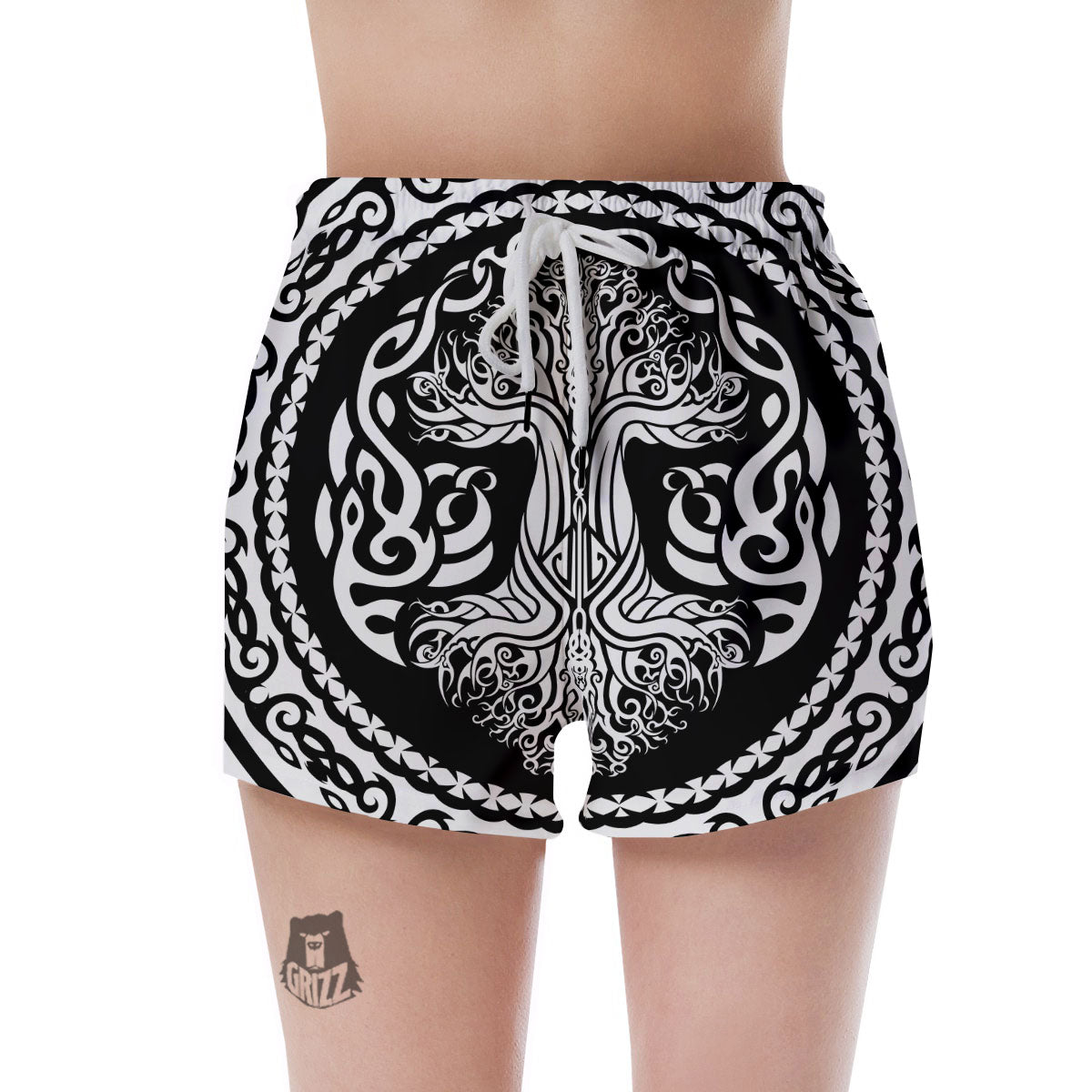 Yggdrasil Tree Ancient Print Women's Shorts-grizzshop