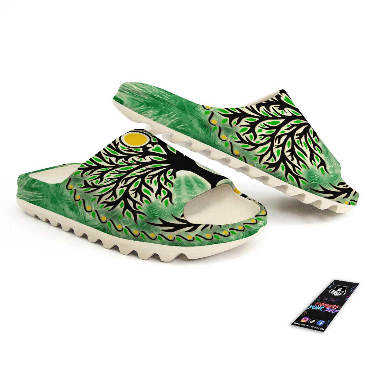 Yggdrasil Moon And Sun Print Sandals-grizzshop