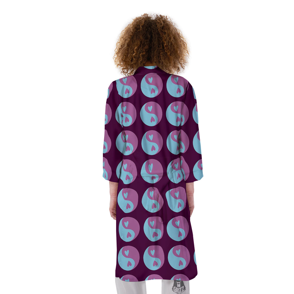 Yin Yang Blue And Purple Print Kimono-grizzshop