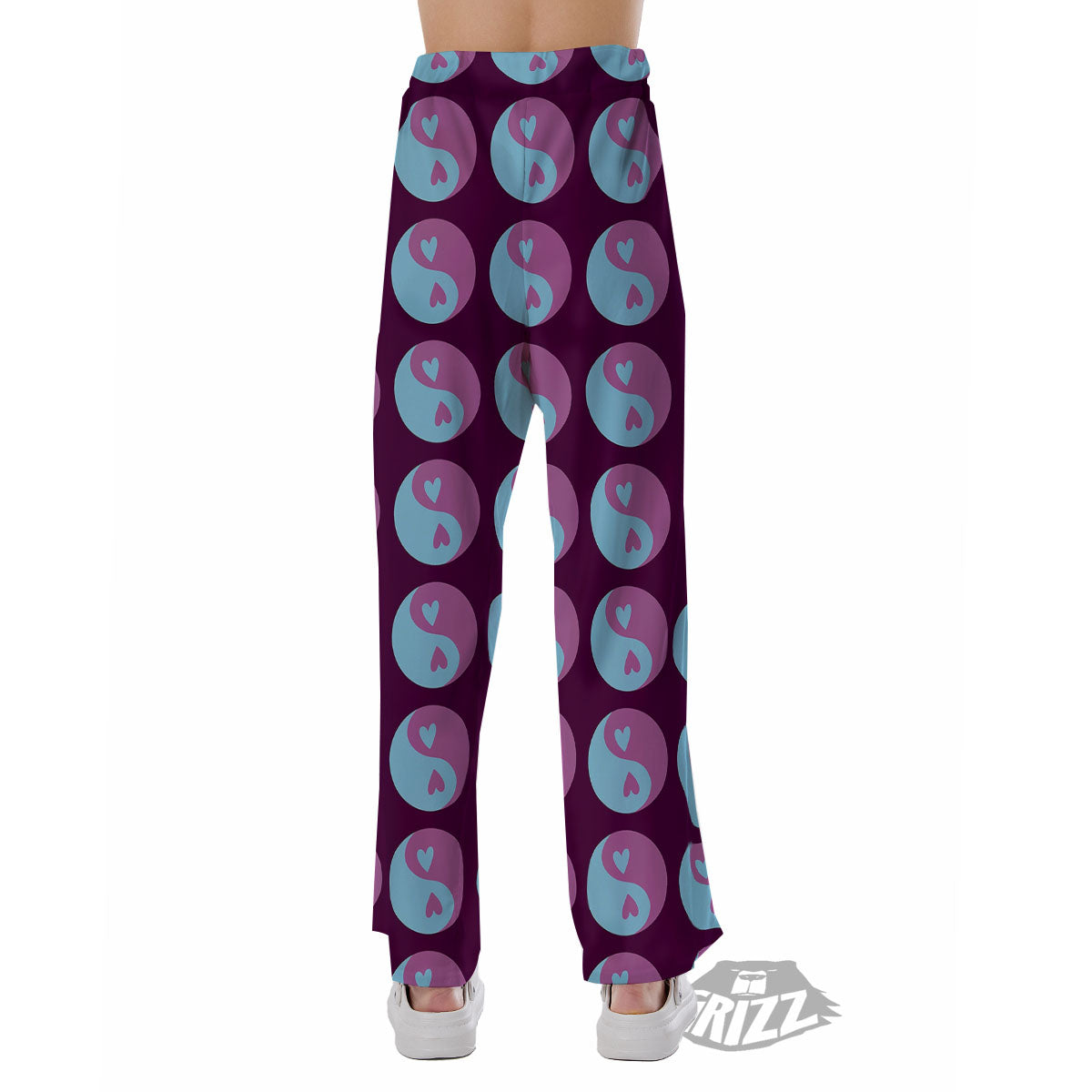 Yin Yang Blue And Purple Print Pajama Pants-grizzshop