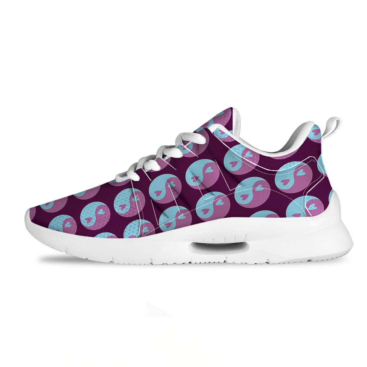 Yin Yang Blue And Purple Print Tennis Shoes-grizzshop