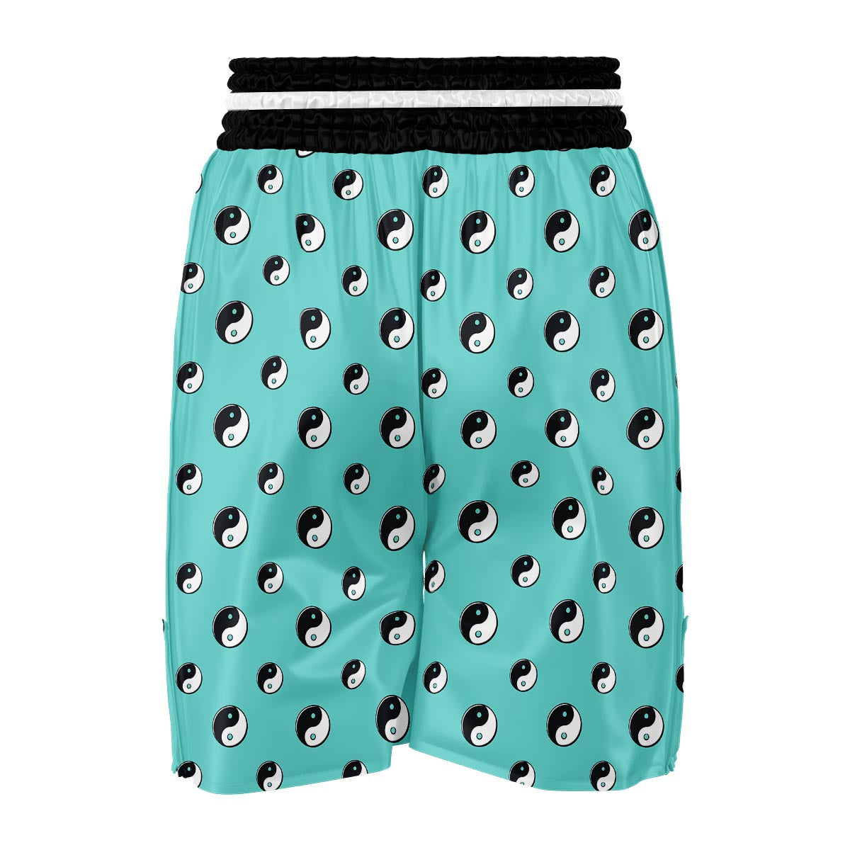 Yin Yang Blue Pattern Print Boxing Shorts-grizzshop