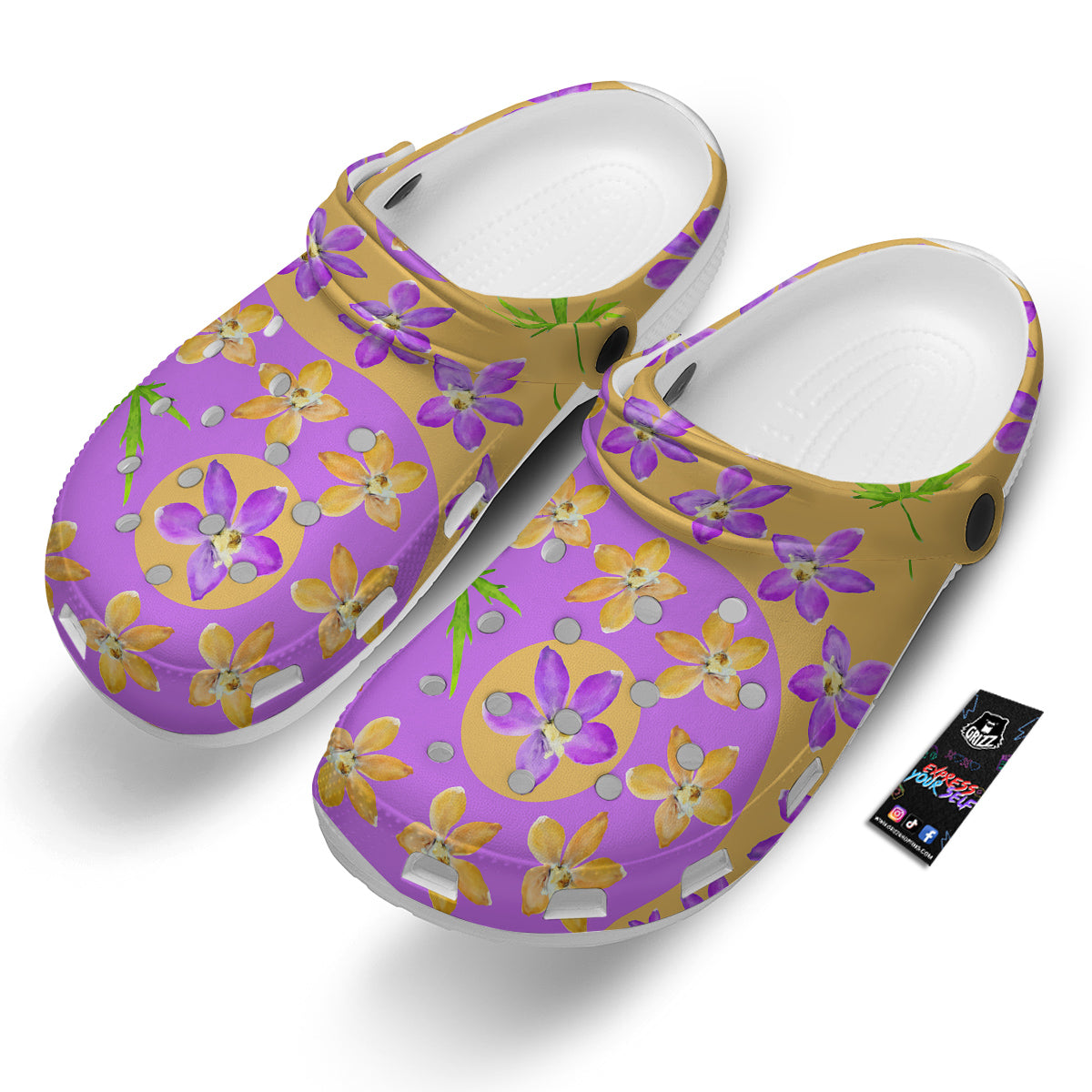 Yin Yang Colorful Flowers Print Clog-grizzshop