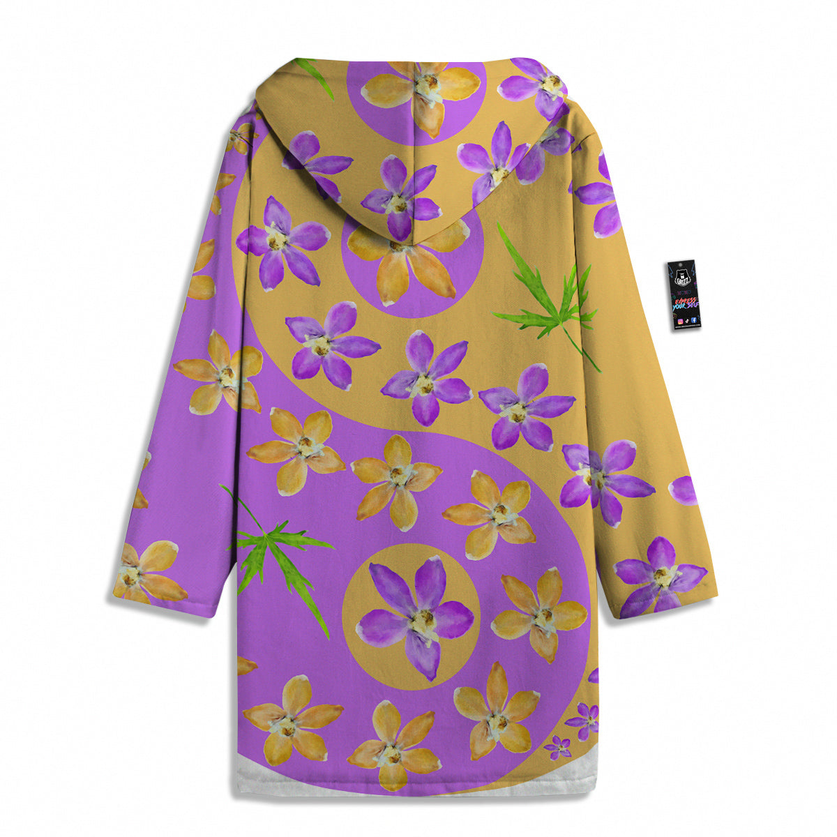 Yin Yang Colorful Flowers Print Men's Windbreaker Jacket-grizzshop