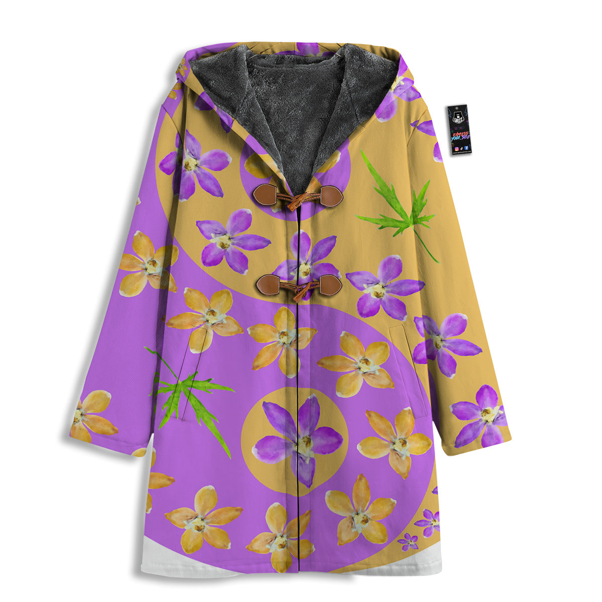 Yin Yang Colorful Flowers Print Men's Windbreaker Jacket-grizzshop