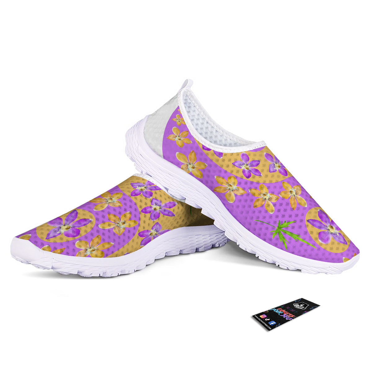 Yin Yang Colorful Flowers Print Nurse Shoes-grizzshop
