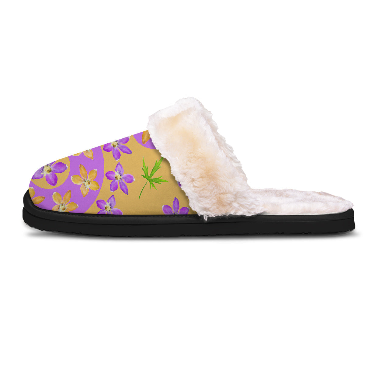 Yin Yang Colorful Flowers Print Slippers-grizzshop