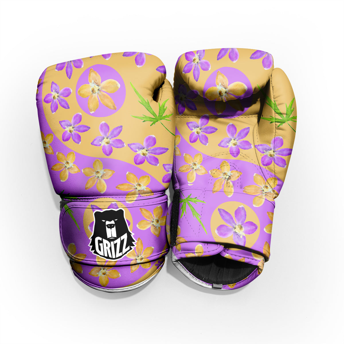 Yin Yang Colorful Flowers Print Sparring Gloves-grizzshop