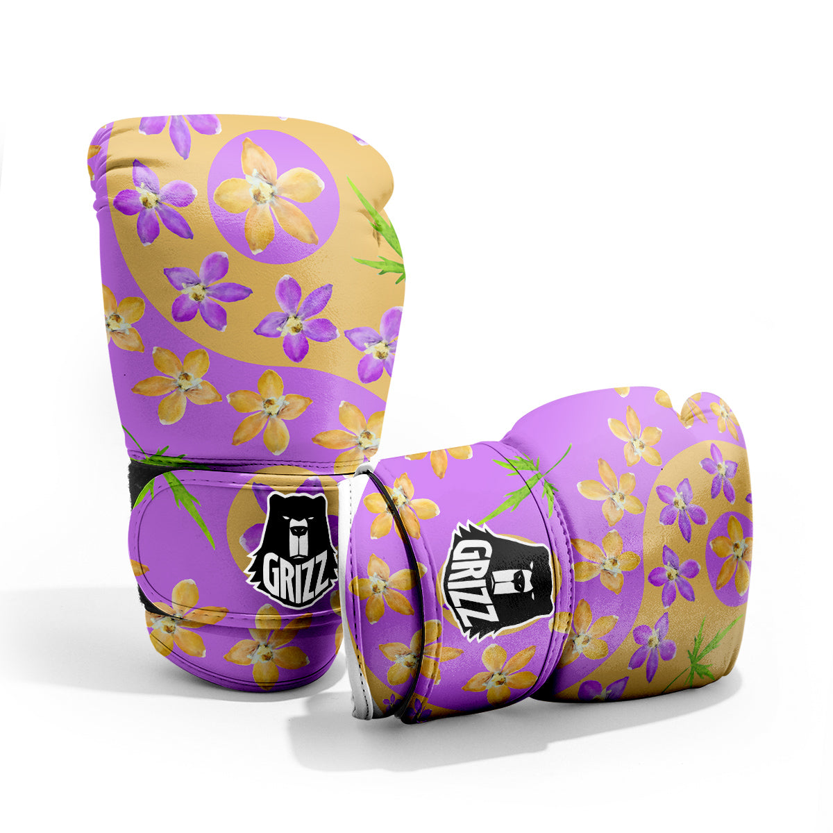 Yin Yang Colorful Flowers Print Sparring Gloves-grizzshop