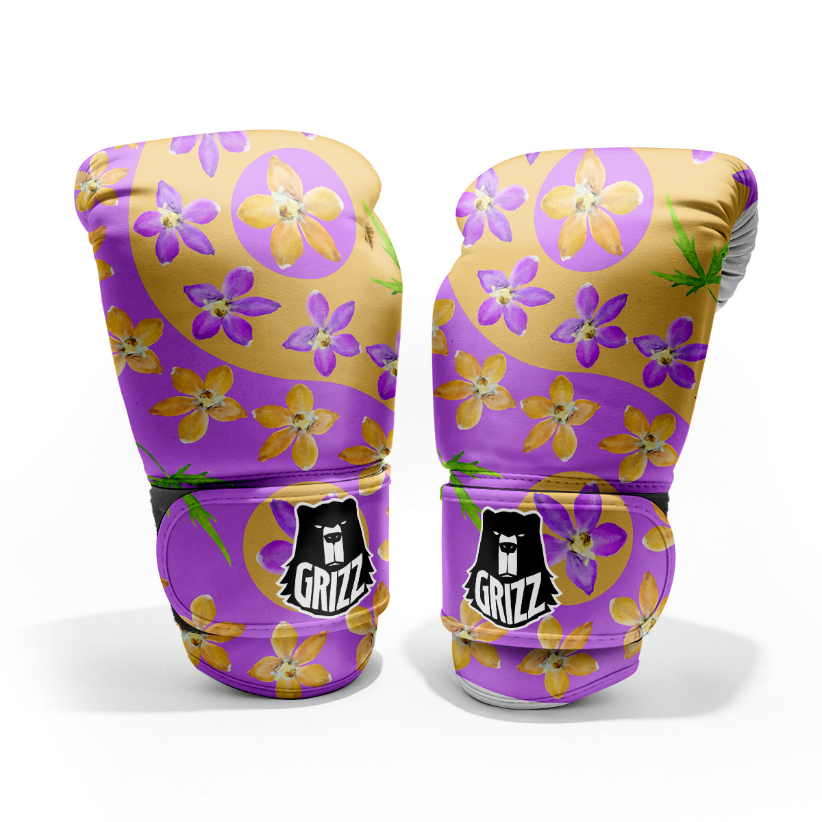 Yin Yang Colorful Flowers Print Sparring Gloves-grizzshop