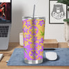 Yin Yang Colorful Flowers Print Tumbler-grizzshop