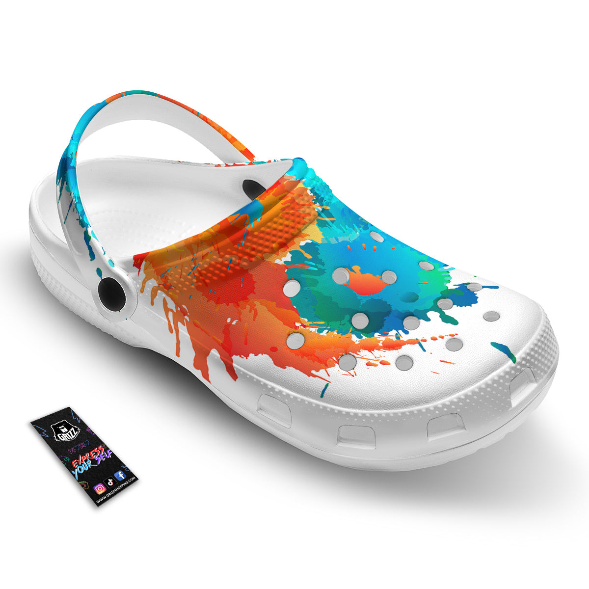 Yin Yang Colorful Splash Print Clog-grizzshop