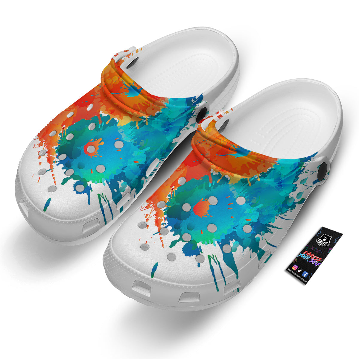 Yin Yang Colorful Splash Print Clog-grizzshop