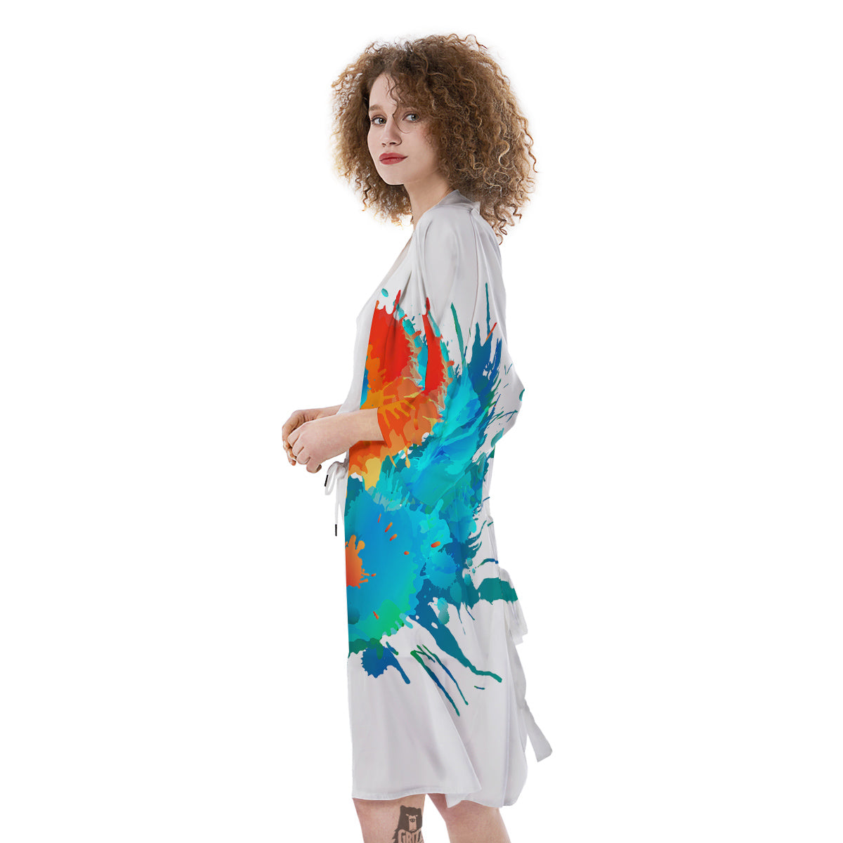 Yin Yang Colorful Splash Print Kimono-grizzshop