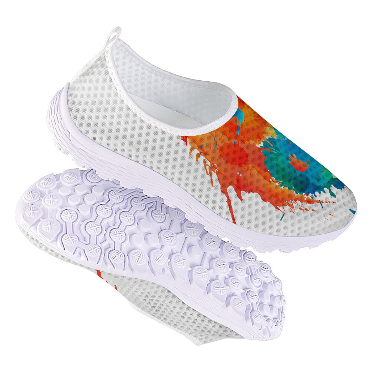Yin Yang Colorful Splash Print Nurse Shoes-grizzshop