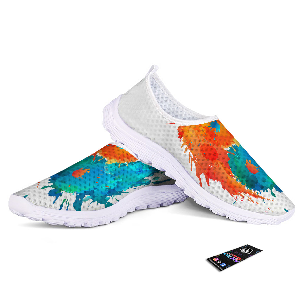 Yin Yang Colorful Splash Print Nurse Shoes-grizzshop