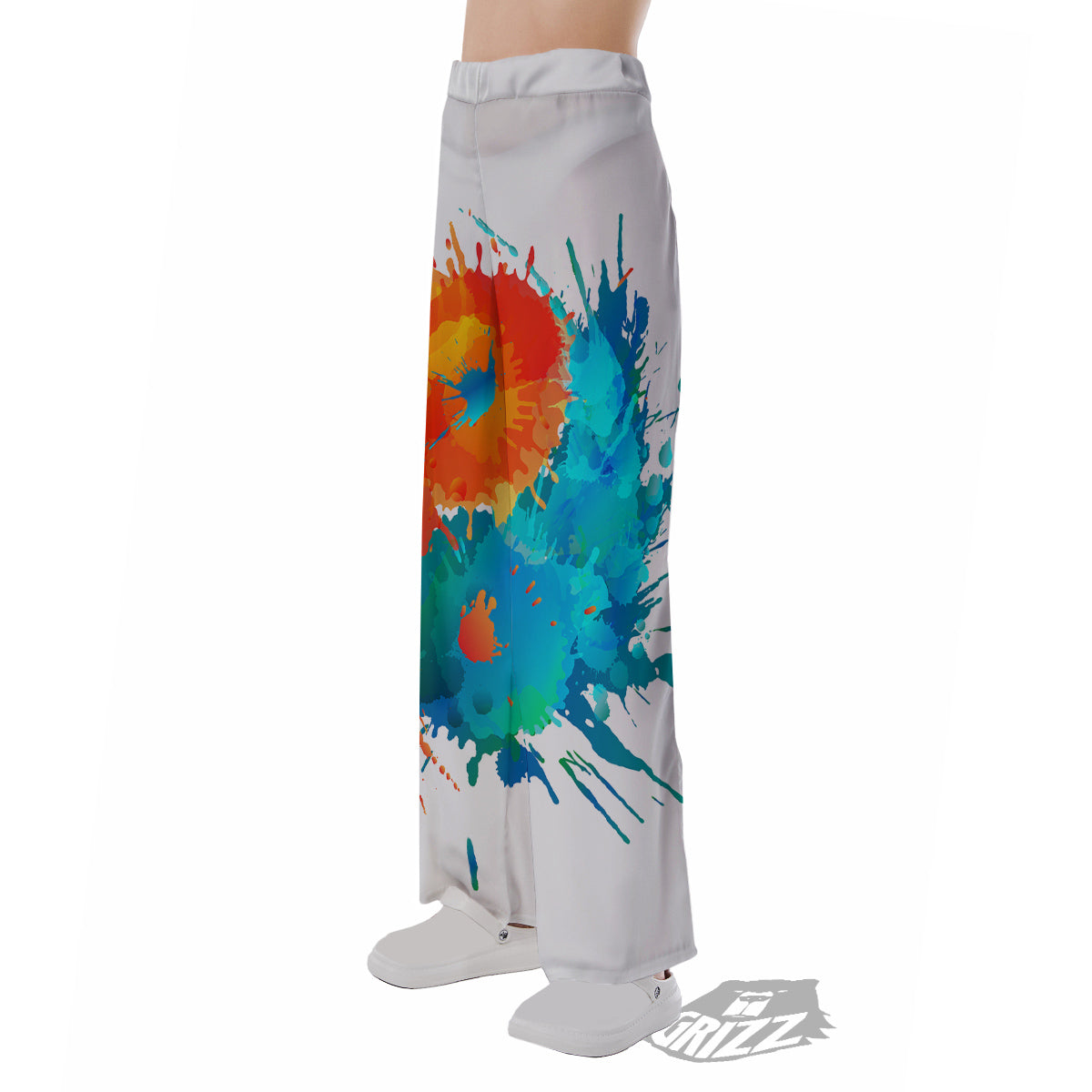 Yin Yang Colorful Splash Print Pajama Pants-grizzshop