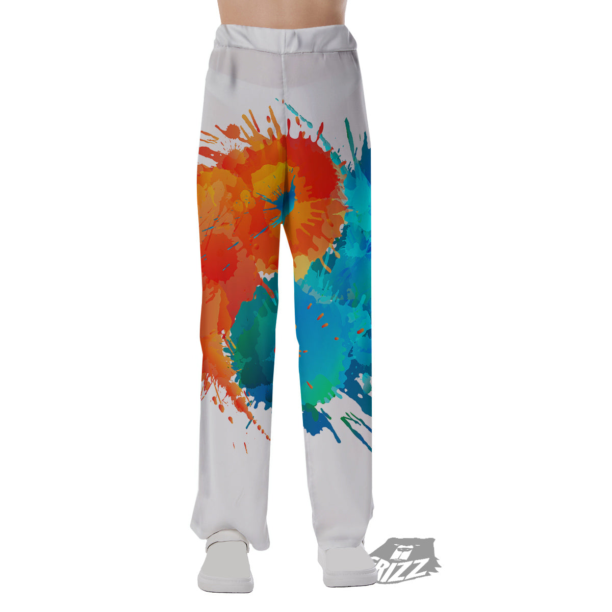 Yin Yang Colorful Splash Print Pajama Pants-grizzshop